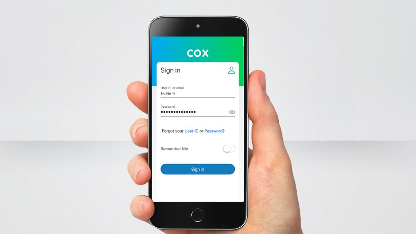 fake cox user id and password