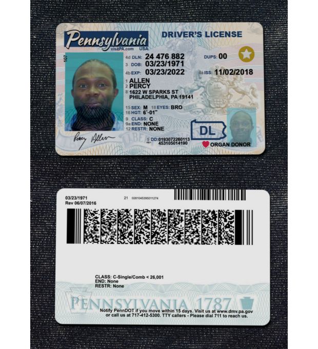 fake id card back