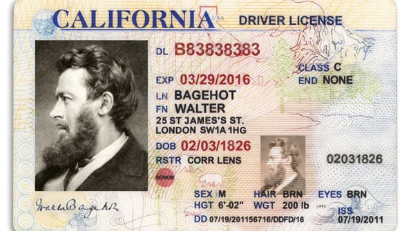 fake id template california