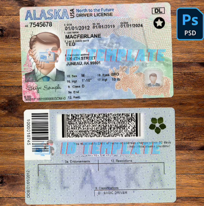 fake id template california