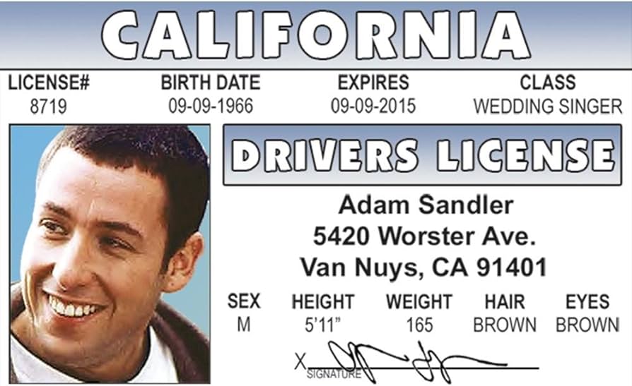 fake id template california