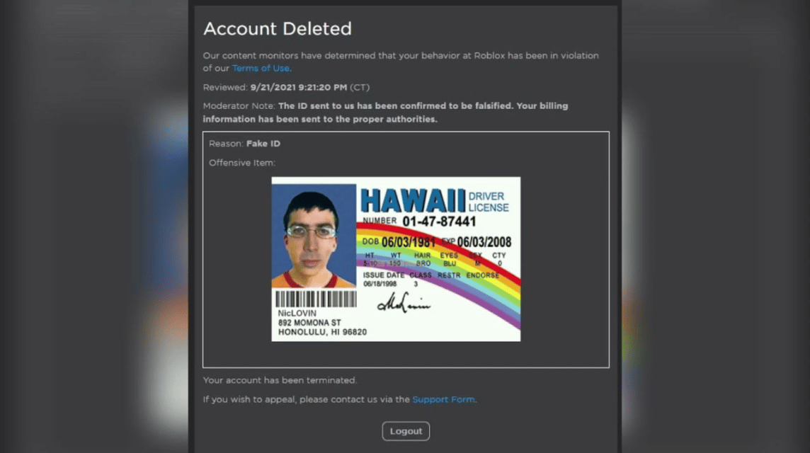 fake ids for roblox