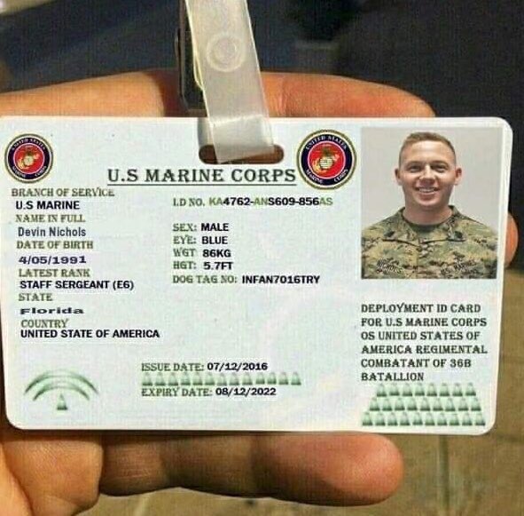 fake military id card picture