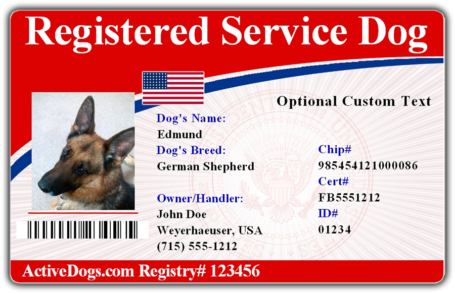 fake service dog id