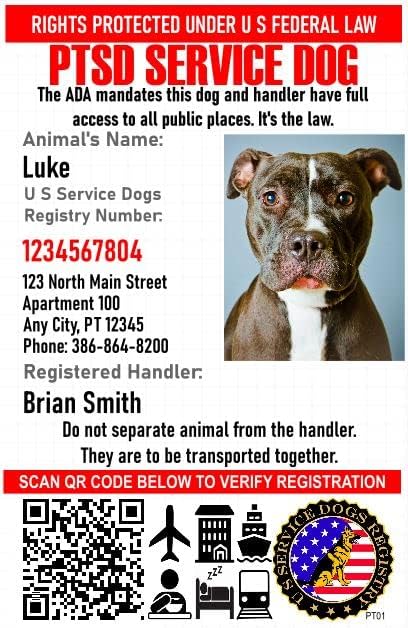 fake service dog id