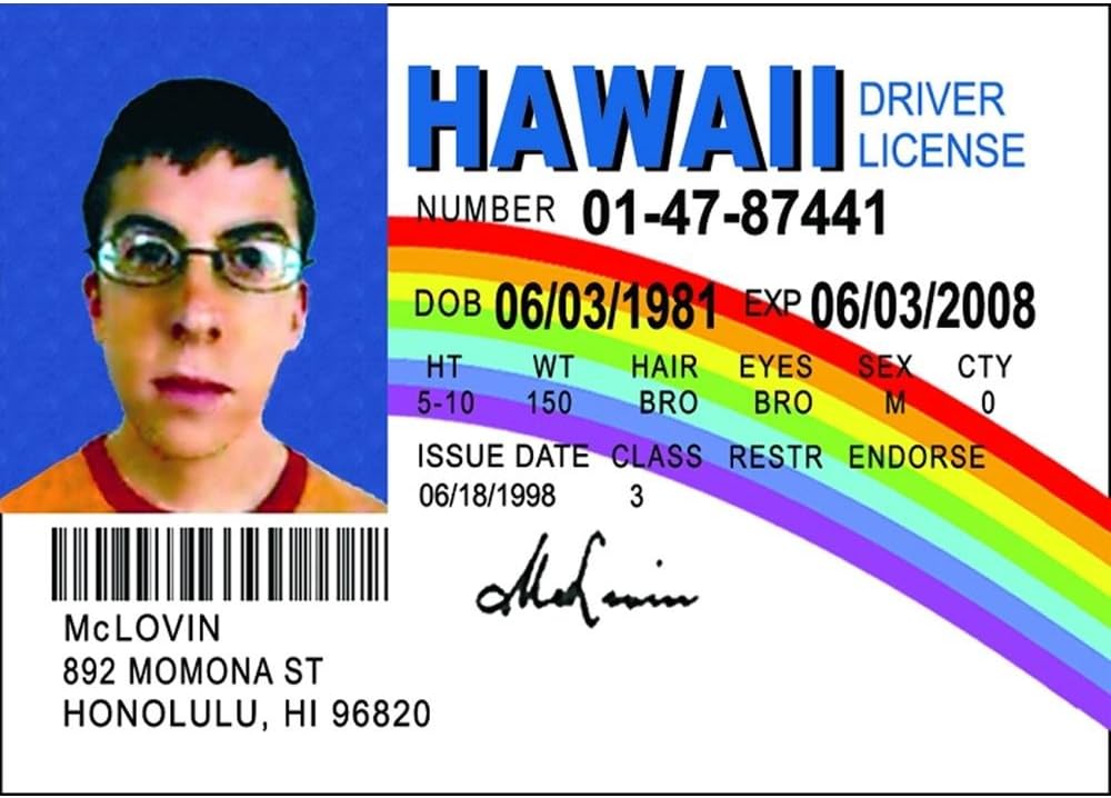 mclovin fake id